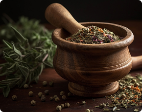 organic-herbs-spices-wooden-bowl-generated-by-ai 1